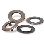 Beidseitige O-Ringe aus Metall mit Zinken, 15mm(ΒΑ000283) Farbe Μαύρο νίκελ / Black nickel